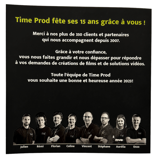 Time Prod 15 ans de vidéos d'entreprise